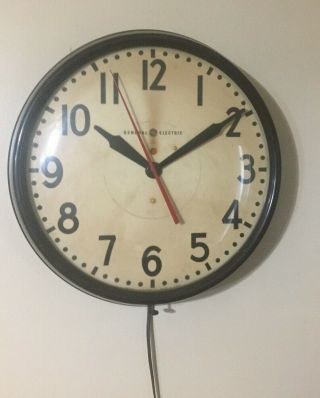 Vintage General Electric Ge School House Wall Clock 17.  5 " 1h1615