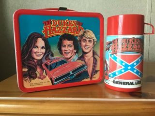 Vintage 1980 The Dukes Of Hazzard Lunchbox And Thermos