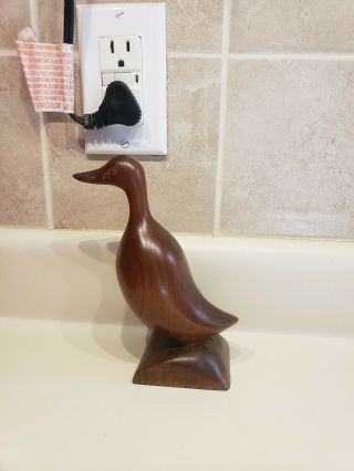Vintage Cherokee Wood Carved Duck Signed 