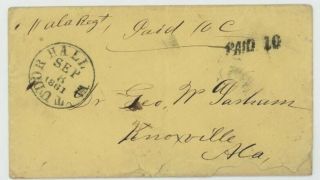 Mr Fancy Cancel Csa Stampless Cover Soldier Letter Tudor Hall Va Paid 10 Cv$150,