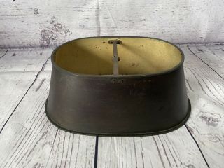 Vintage Metal Lamp Shade Black W/yellow Gold Inside.