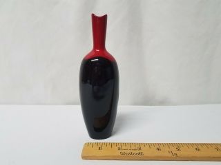 Vintage Royal Doulton Flambe Rouge Et Noir 7” Vase 1603 -
