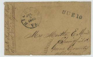 Mr Fancy Cancel Csa Stampless Cover Soldiers Letter Richmond 1862 Due 10 Cv$100,