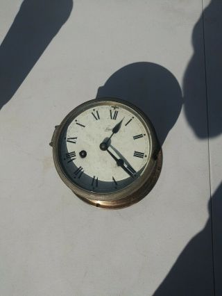 Vintage Brass Case Schatz Wall Clock Made In Germany.  No Key.