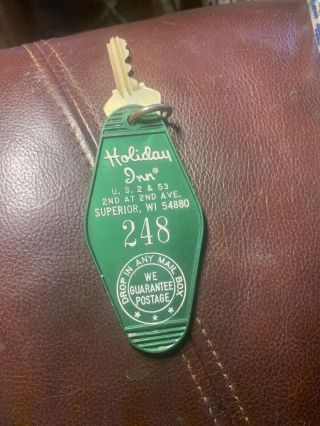 Vintage Holiday Inn Key Fob With Key Superior,  Wi