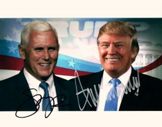 Donald Trump Mike Pence Signed 8x10 Autographed Photo Picture With