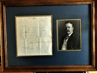 Theodore Roosevelt Signed Letter February 11,  1909 On White House Stationary