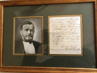 Ulysses S Grant Signed Letter On Executive Mansion Stationary July 18th,  1869