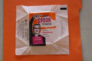 Leaf Spook Theatre Gum Card Wax Pack Wrapper Vintage 1961