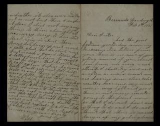 Civil War Letter - 24th Massachusetts Infantry From Bermuda Landing,  Va