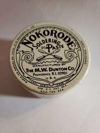 Vintage Nokorode Soldering Paste Tin Advertising MW Dunton Co.  Merchandising 2