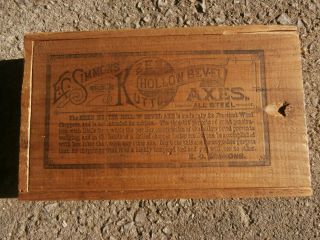 E.  C.  SIMMONS KEEN KUTTER HOLLOW BEVEL AXES 415 ALL STEEL SLIDE LID BOX 3