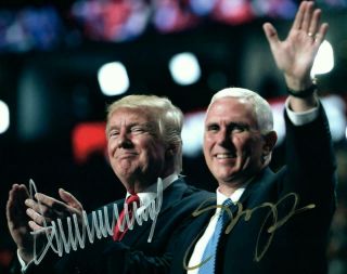 Donald Trump Mike Pence Autographed 8x10 Photo Signed Picture,