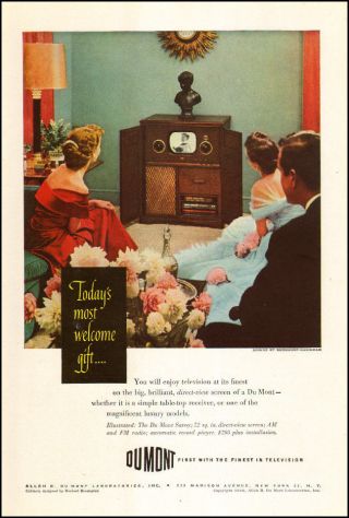 1948 Vintage Tv Ad Du Mont Television Cosole Tiny Screen 031816