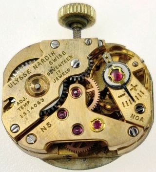 Vintage Ladies Ulysse Nardin Chronometer 17 Jewel Watch Movement Running