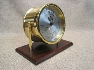Chelsea Solid Brass Desk/mantel Clock / Mahogany Base – Made In Germany