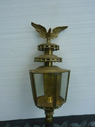 Large Antique Brass Coach Carriage Lantern Eagle Lamp Oil 2