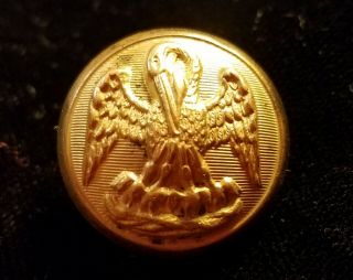 Civil War State Of Louisiana Seal Confederate Button Albert La - 3 - A Orleans