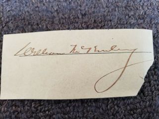 President William Mckinley Signed Cut Signature From 1897 Presidential Document