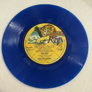 Rod Stewart Sailing Stunning Rare Blue Vinyl 7 " Single Ark Royal Limited Edition