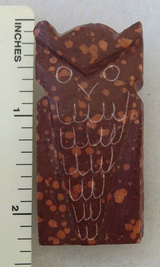 Vintage Native American Indian Signed Carved Catlinite Pipestone Owl