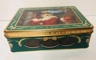 Oreo Cookies Unlock the Magic Waiting for Santa 1991 Christmas Cookie Tin Box 3
