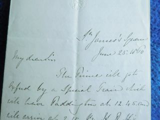 Prime Minister LORD DERBY - PRINCE ALBERT good autograph letter signed 2
