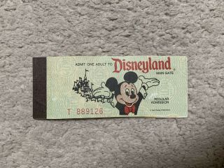 Vintage Disneyland A - E Complete Ticket Book With Gate Admission - Beauty