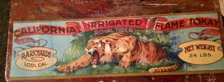 Royal Tiger Grape Crate Label Vintage 1930s Exeter,  California R.  A.  Richards