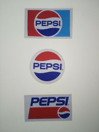 Pepsi Cola Iron On Patches Collectable Set Of 3