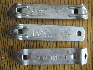 (3) Vintage Beer Openers 2 Hamms And Point Special Beer As Pictured 5