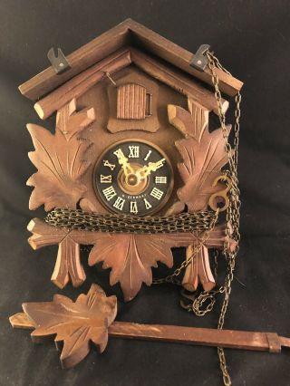 Vintage Antique Black Forest Cuckoo Clock Pendulum Parts Movement W Germany
