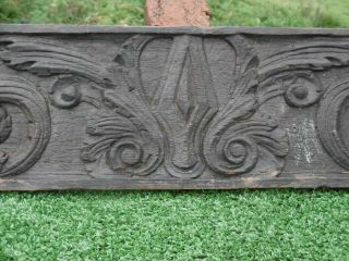 C.  17thc OAK CARVED PANEL WITH ACANTHUS LEAF & DIAMOND CARVINGS (2) 3