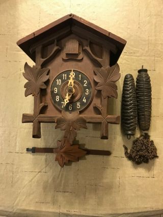 Small Vintage Cuckoo Clock Germany Wood Repair Restoration