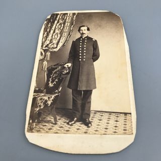 Civil War Cdv Photograph - General Staff Officer - Major Or Lt.  Colonel - Army