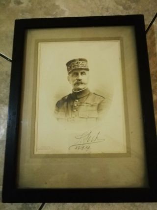 Supreme French Commander General Ferdinand Foch Signed Photograph Framed Ww1