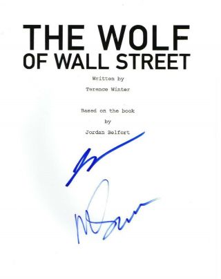 Martin Scorsese Leonardo Dicaprio Signed Wolf Of Wall Street Script Autograph