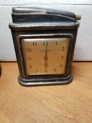 Vintage Phinney Walker Swiss Wind Up Alarm Clock With Evans Zippo Lighter?