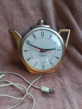 Vintage Spartus Teapot Kitchen Clock Electric Only One On Ebay