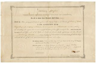 Zachary Taylor Document Signed As President,  Third Rarest Presidential Autograph