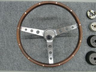 Vintage Grant Walnut Wood Steering Wheel Hot Rat Rod Gasser 55 56 56 Chevrolet