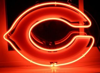 Chicago Bears Logo Football Neon Light Sign Wall Decor 12 " X 8 1/2 "