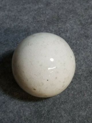 Antique Pottery Carpet Ball,  White,  3 1/8 Inches