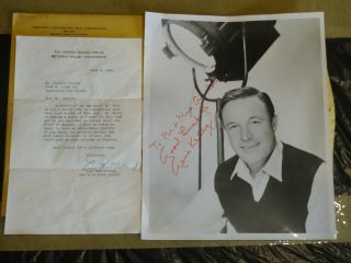 Gene Kelly Signed Photo,  Letter And Envelope