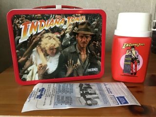 1984 Indiana Jones Lunchbox And Thermos - With Instructions