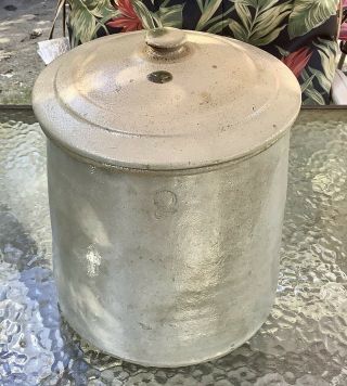 2 Gallon Salt Glazed Stone Ware Crock With Lid