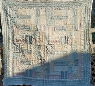 Vintage Rose Abstract Hand And Machine Stitched Quilt Full Size W/ 2 Shams