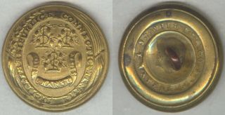Rmdc Civil War Connecticut Militia Enlisted Coat Button - Tice 