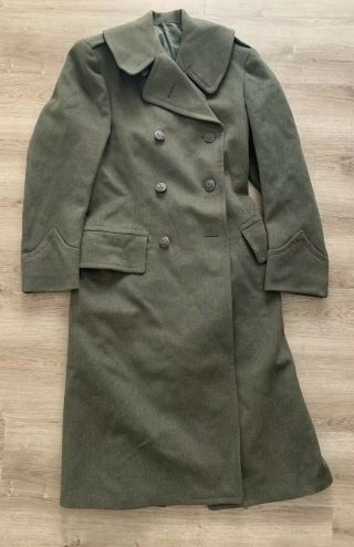 Vtg Wwii Usmc Marine Corps Green Wool Overcoat Greatcoat Us Military Sw Rice Cor