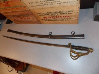 American Civil War Calvary Ames Chicopee Mass 1864 Sword & Scabbard Ex